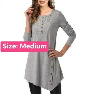 Long grey spring blouse size Medium